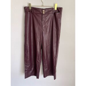 CHICO'S Faux Leather Plus Size Wide Leg Pants Size 14 NWT